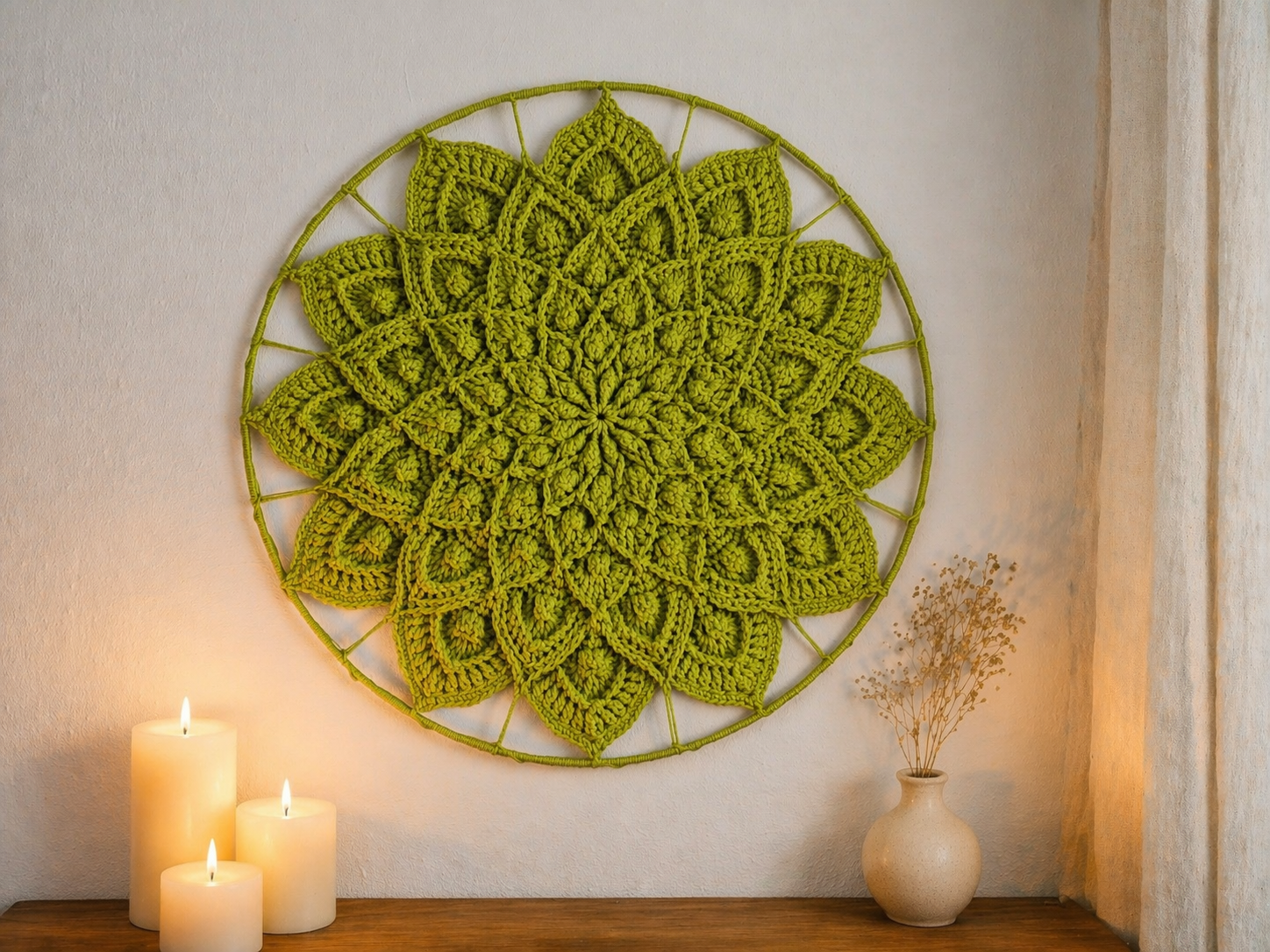Obuolio žalios spalvos mandala kilimas „Lotas" - Image 4