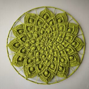Obuolio žalios spalvos mandala kilimas „Lotas"
