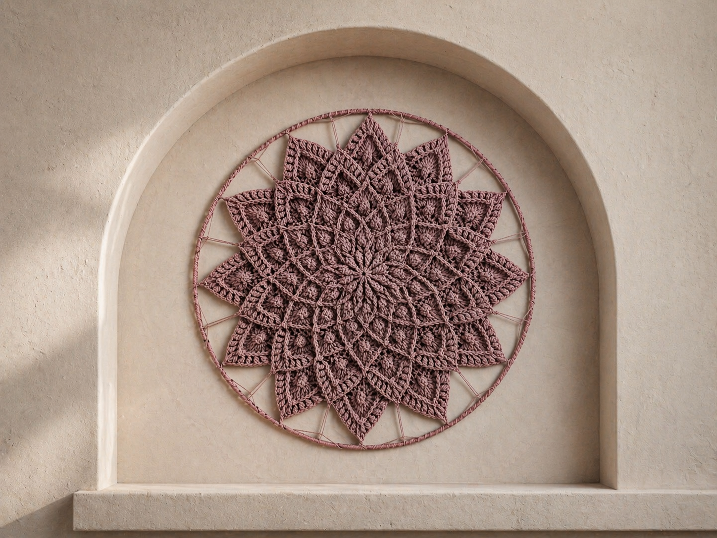 Pastelinės rožinės spalvos mandala kilimas „Lotas" - Image 2