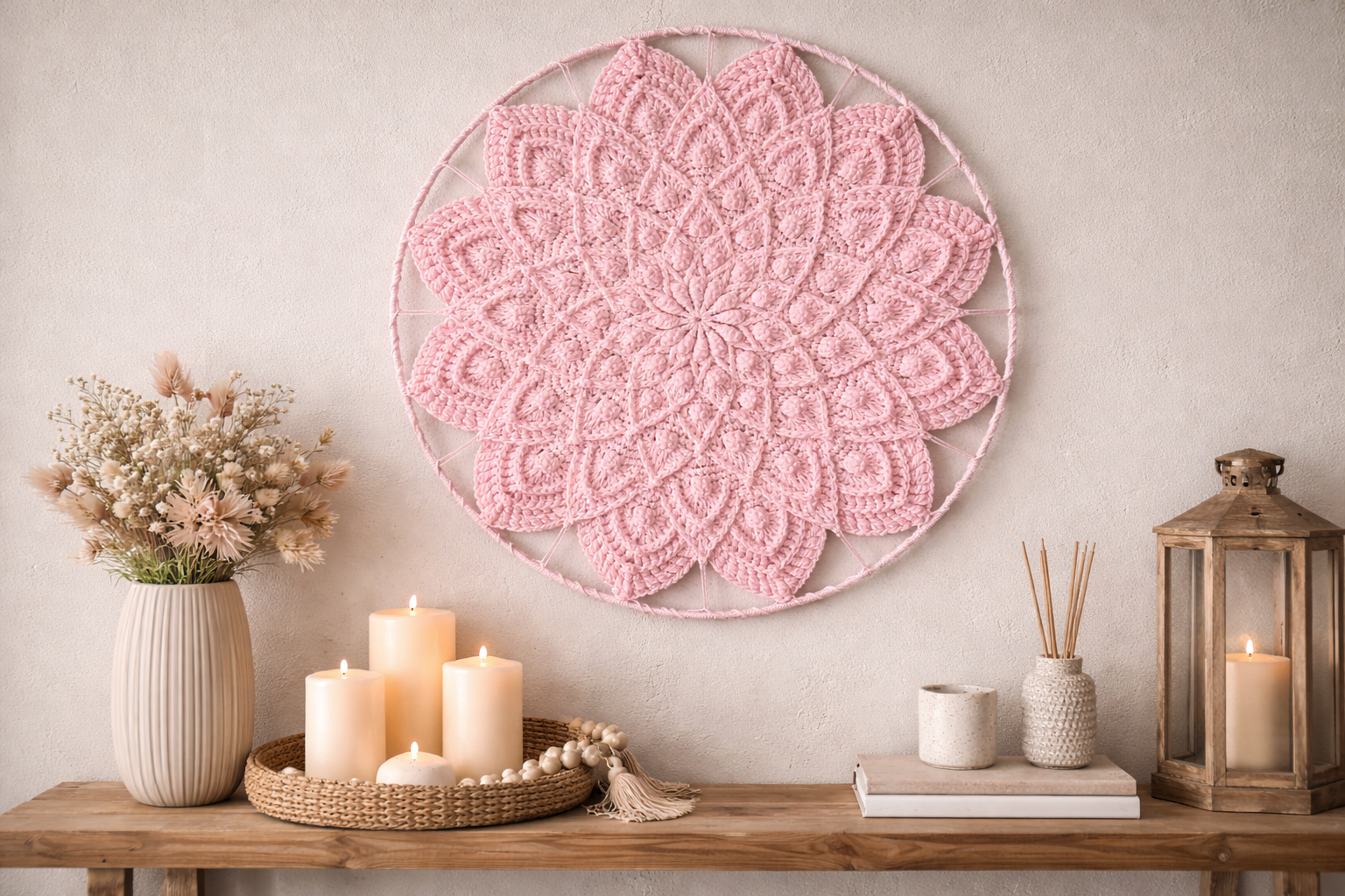 Šviesiai rožinis mandala kilimas „Lotas" - Image 5