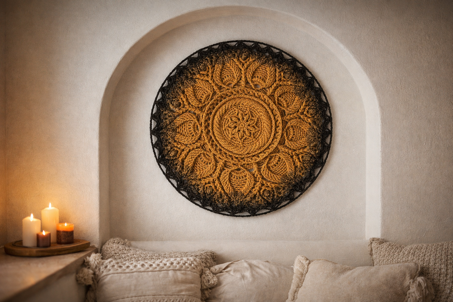 Garstyčių - juodo šokolado spalvos mandala kilimas „Ulita" - Image 2