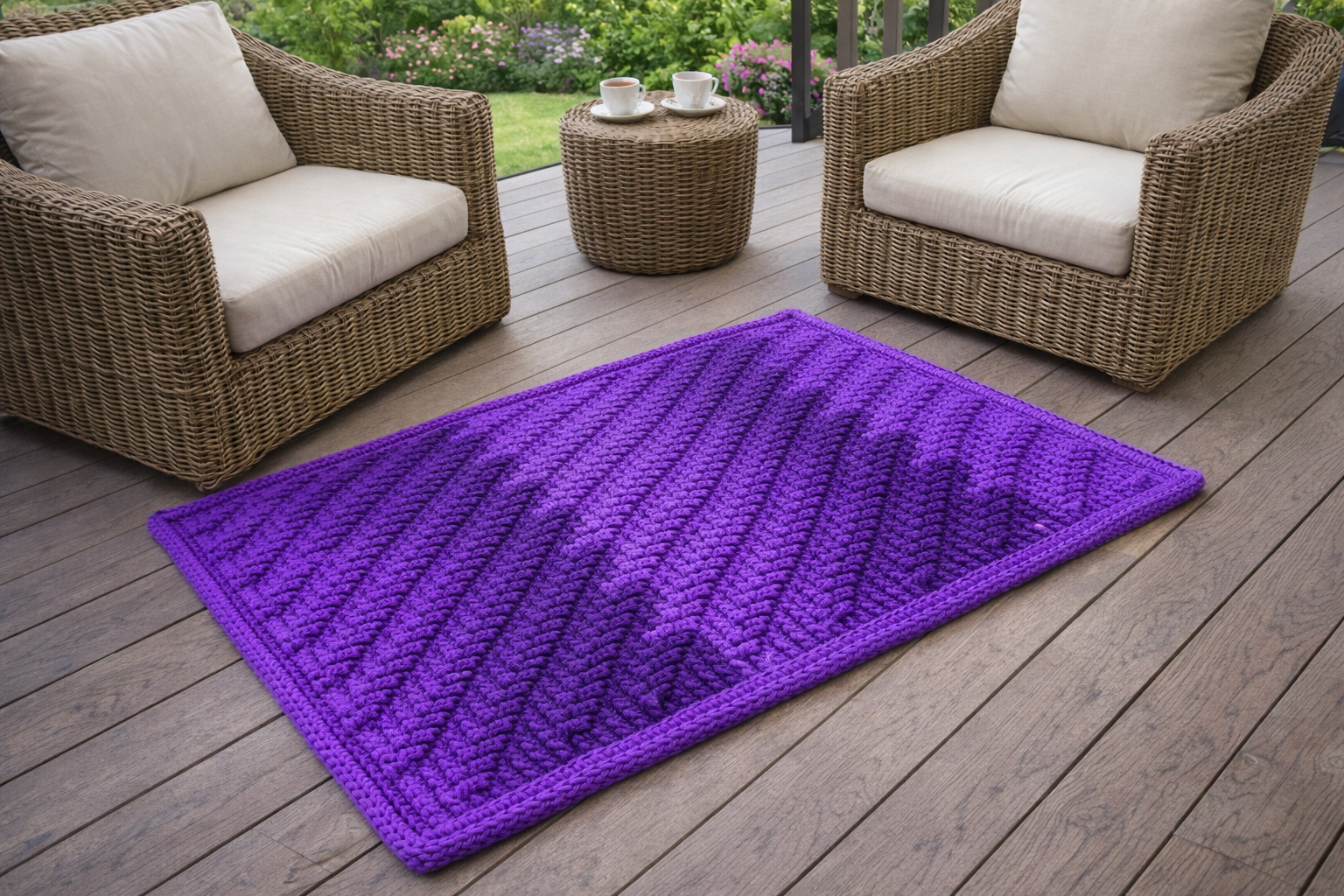 Violetinės spalvos šviesesnis ombre kilimas „Montero" - Image 3
