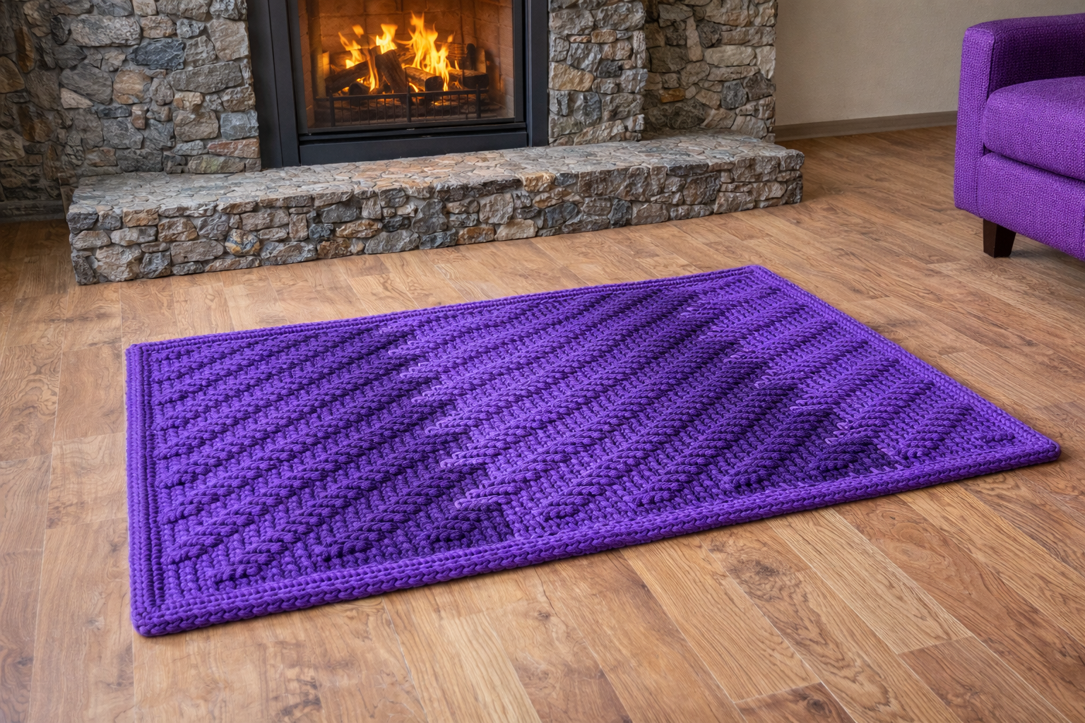 Violetinės spalvos šviesesnis ombre kilimas „Montero" - Image 4