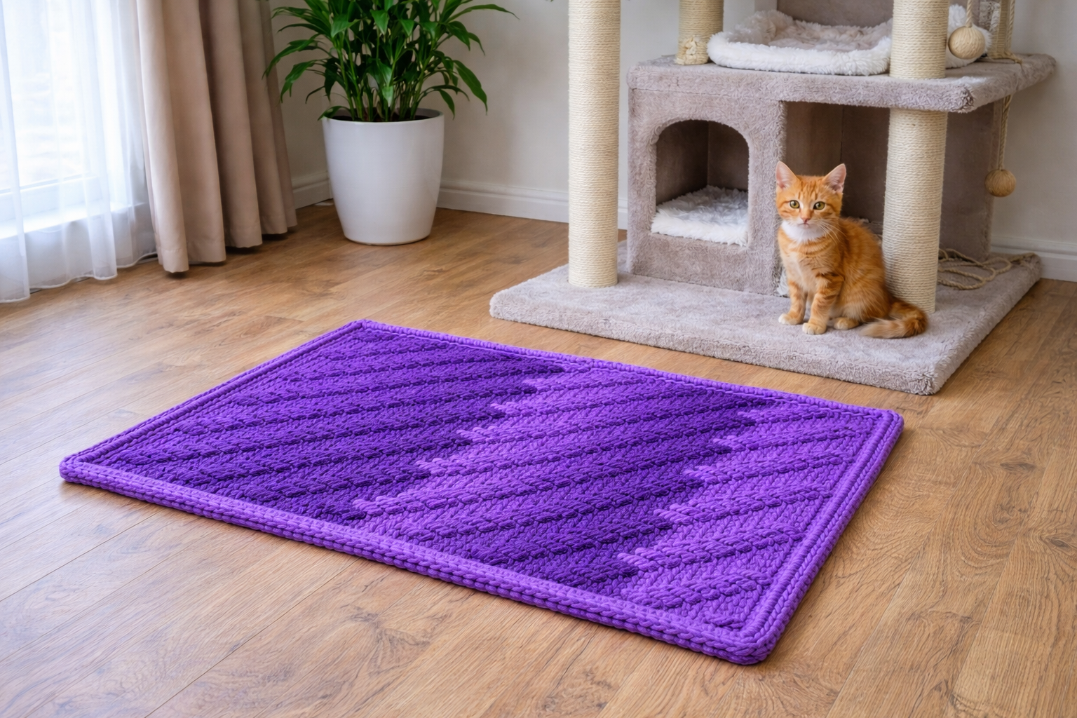 Violetinės spalvos šviesesnis ombre kilimas „Montero" - Image 6
