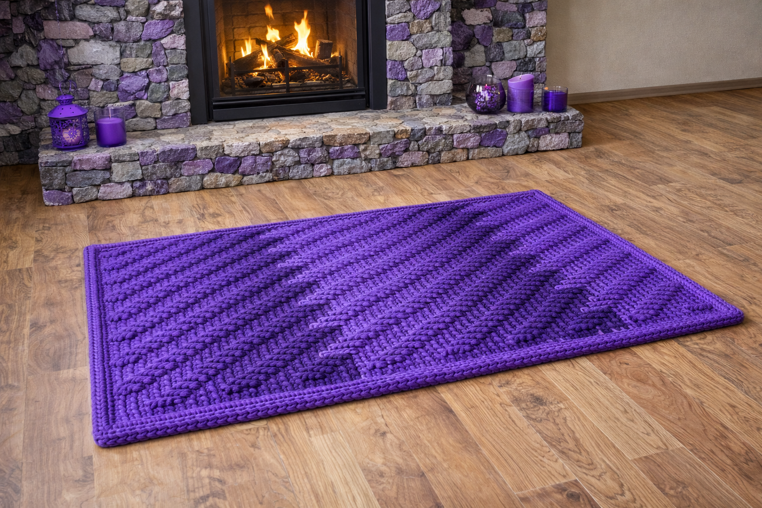 Violetinės spalvos šviesesnis ombre kilimas „Montero" - Image 7