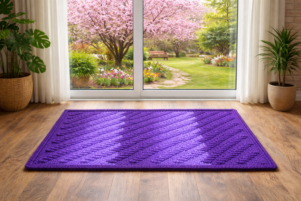 Violetinės spalvos tamsesnis ombre kilimas „Montero"