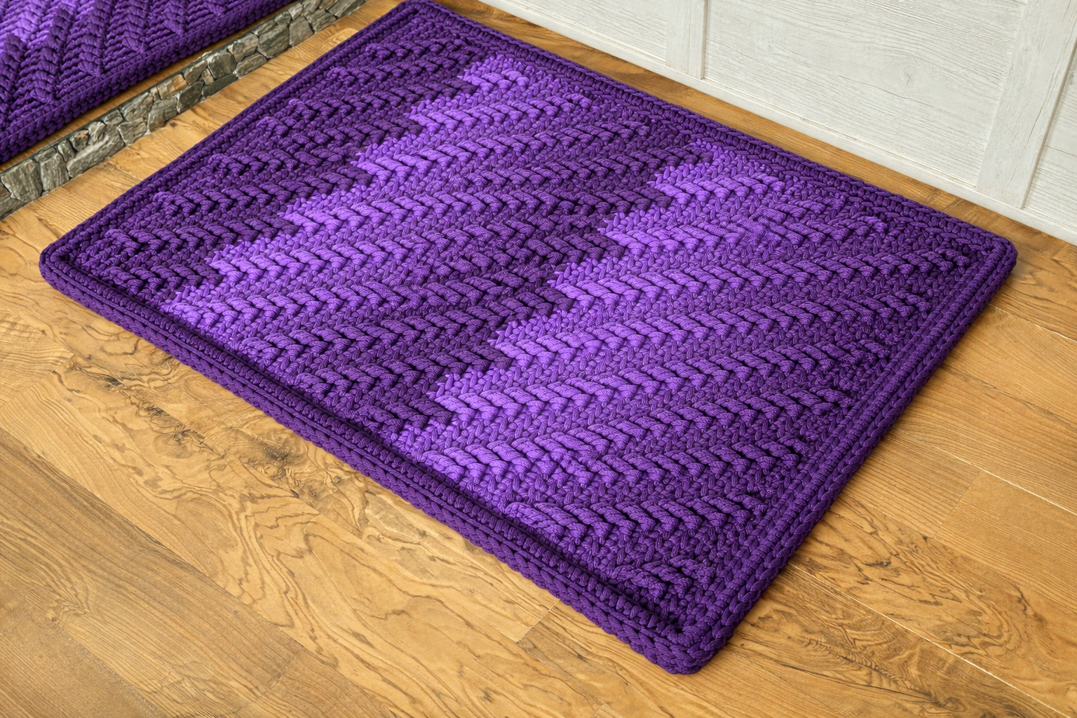 Violetinės spalvos tamsesnis ombre kilimas „Montero" - Image 2