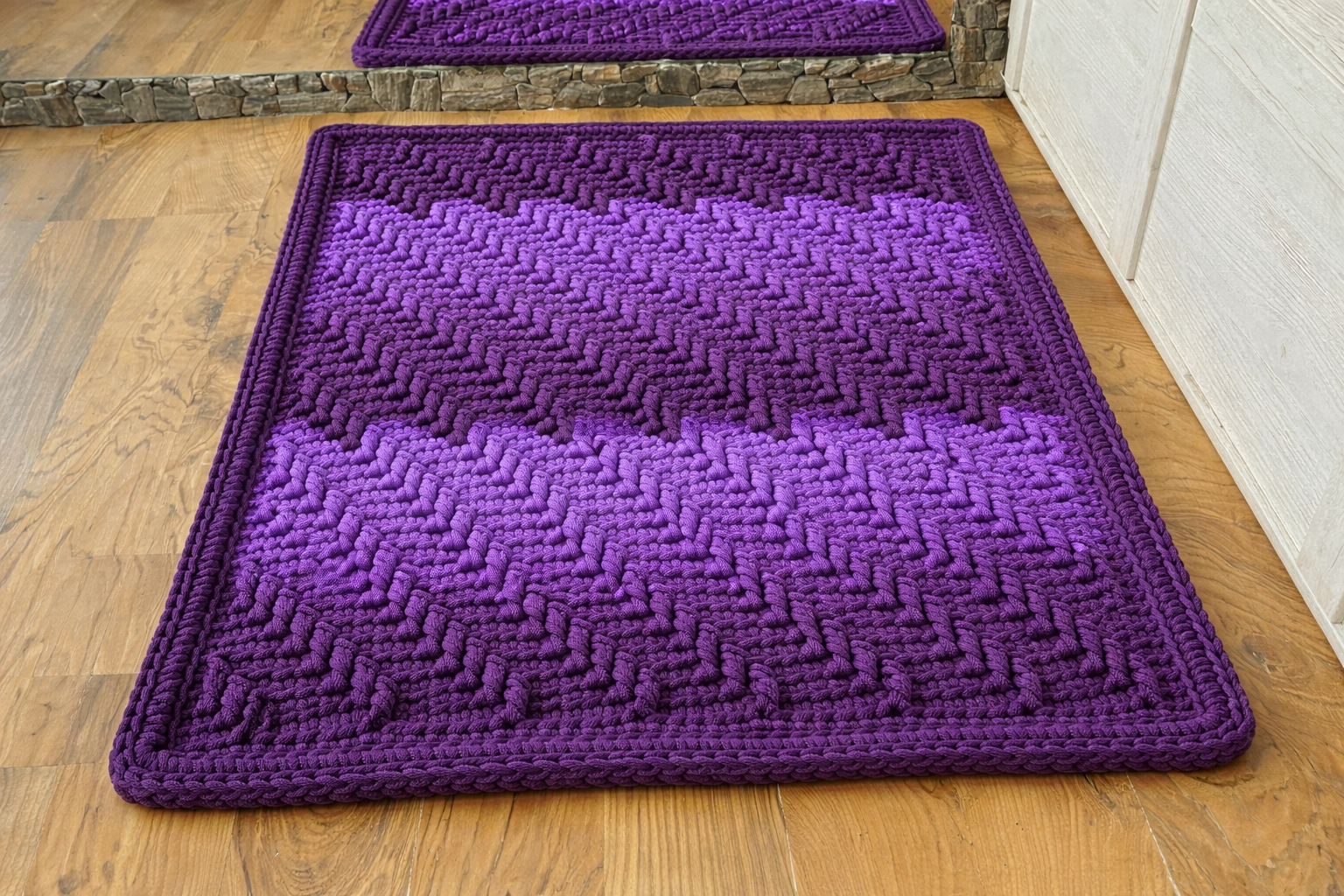 Violetinės spalvos tamsesnis ombre kilimas „Montero" - Image 4