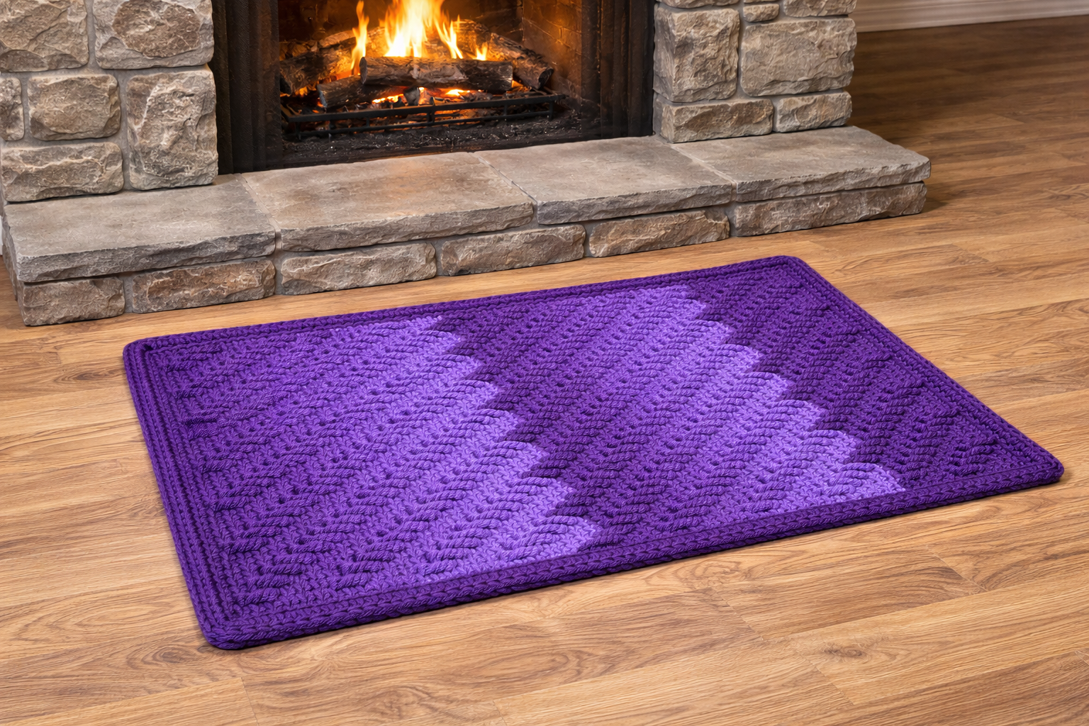 Violetinės spalvos tamsesnis ombre kilimas „Montero" - Image 5
